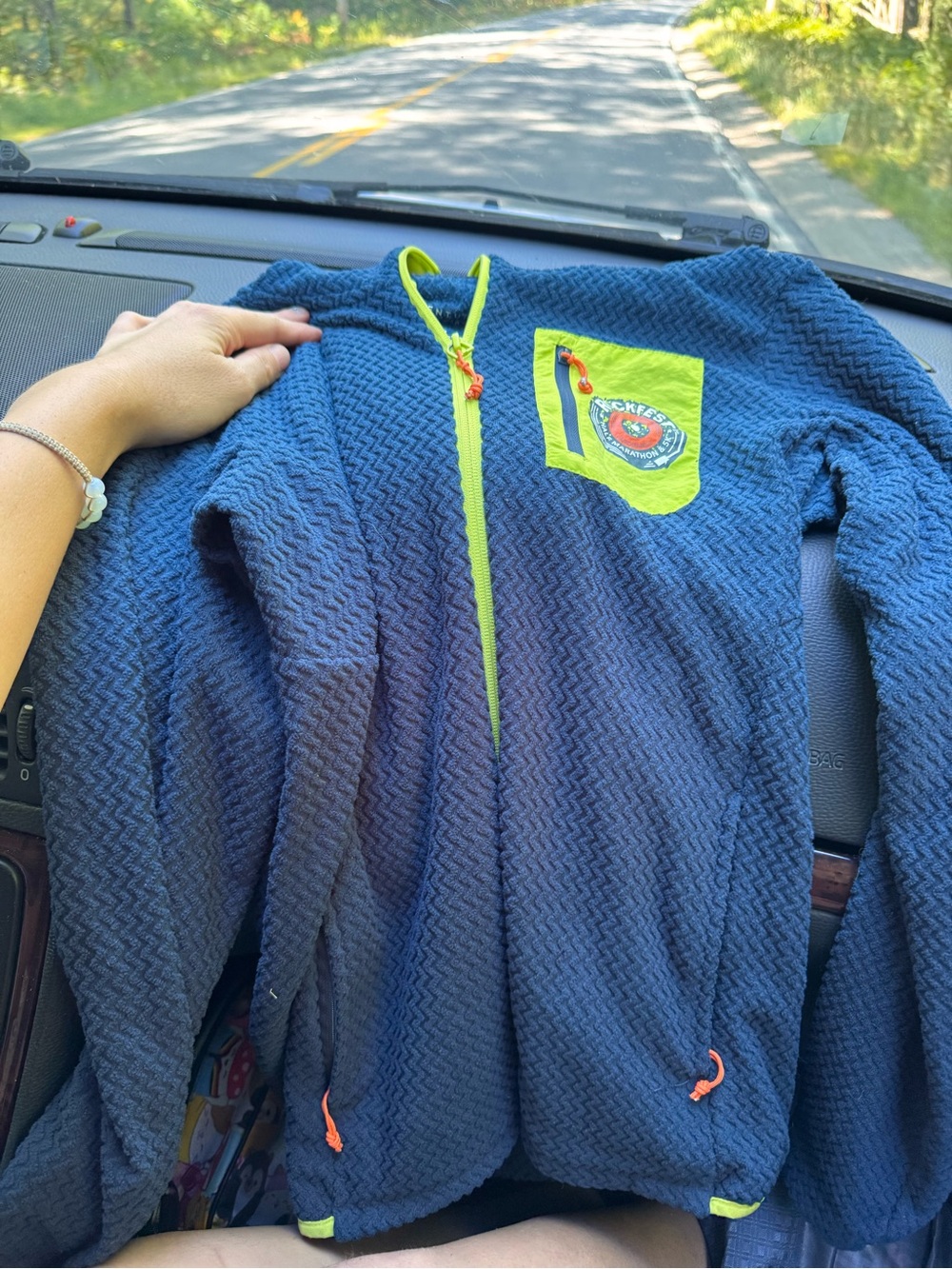 Venture Endurance womens small Fleece Jacket with Lime Accents - Outdoor Zip